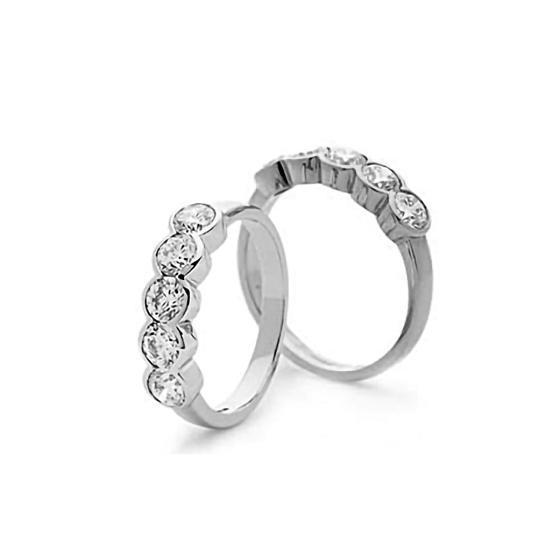 0.75ct VS/E-F Round Diamond 5 Stone Ring