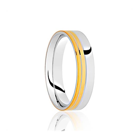 5mm Two Tone Wediing Ring, Size S1/2