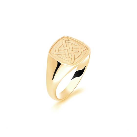 9ct Yellow Gold Gents Cushion Signet Ring