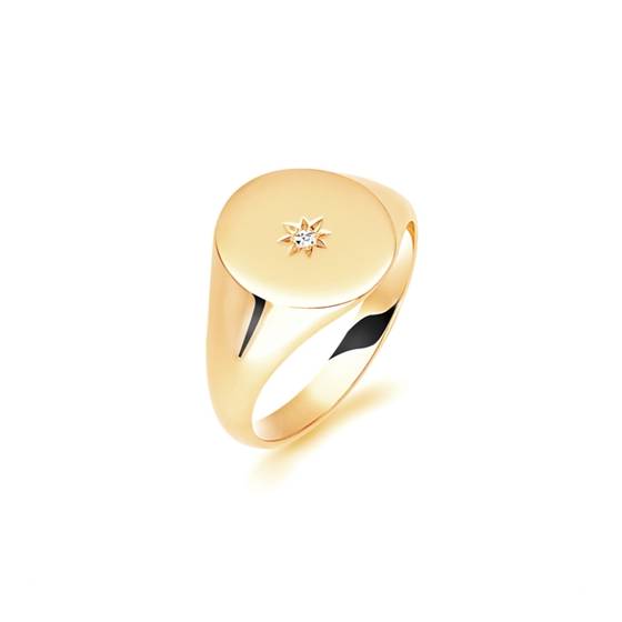 9ct Yellow Gold, Gents Signet Ring, Size U