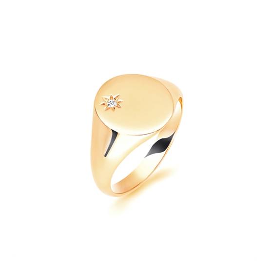 9ct Yellow Gold, Gents Signet Ring, Size W