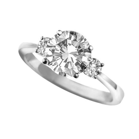 1.00ct SI2/G Round Diamond Trilogy Ring