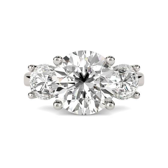 0.75ct SI2/G Unique Round Diamond Trilogy Ring