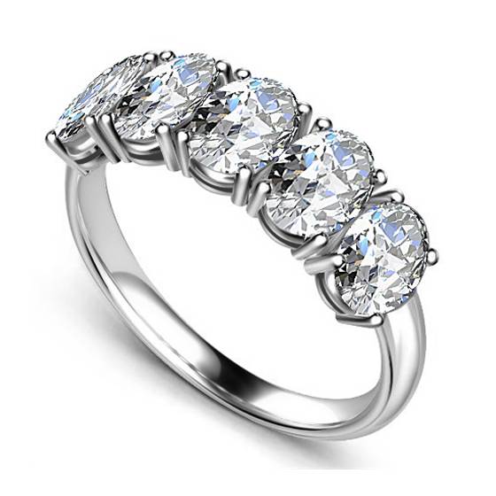 0.50ct VS2/F Oval Diamond 5 Stone Ring