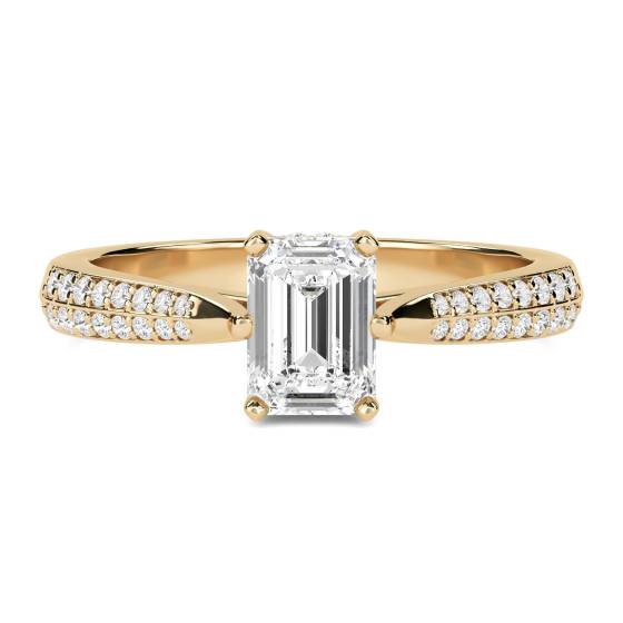 2.01ct VVS2/D Emerald cut Labgrown Diamond Shoulder Set Ring