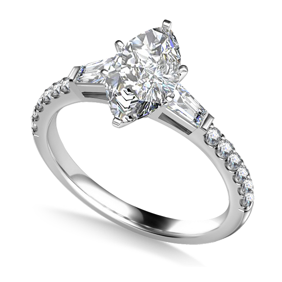 1.00ct VVS/F Marquise cut Diamond Shoulder Set Ring