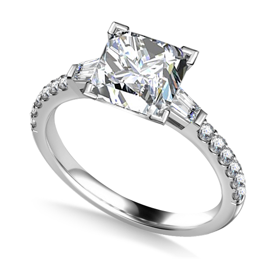 0.75ct VVS2/F Princess cut Diamond Trilogy Ring