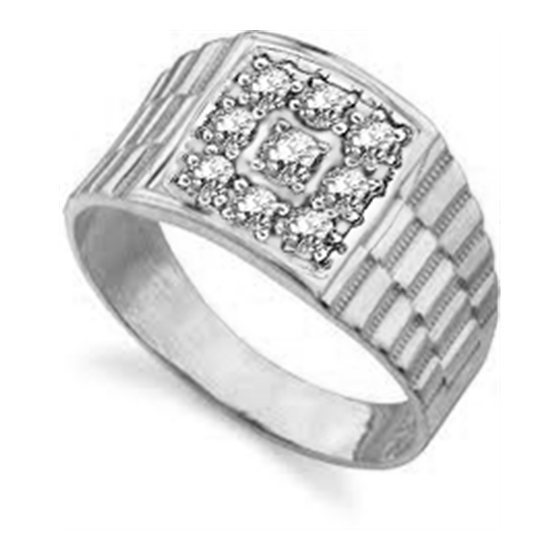 0.50ct VS2/G Round Diamond Mens Ring