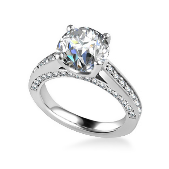 0.75ct SI2/E Round Diamond Engagement Ring