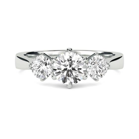 0.50ct SI2/F-G Elegant Round Diamond Trilogy Ring