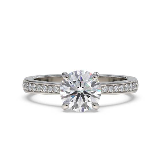 1.30ct I1/F Round Diamond Shoulder Set Ring