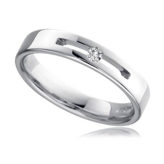 2mm Flat Court Wedding Ring, Platinum, Size N