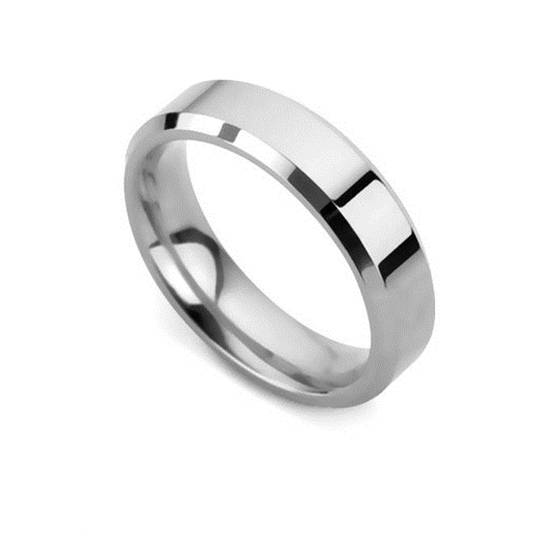 Bevelled Edge Wedding Ring - 5mm width, 1.4mm depth