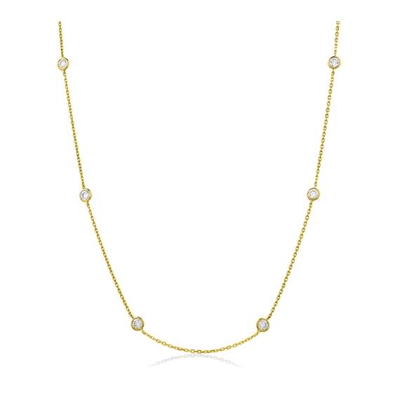 0.90ct VS/F-G 24inch Round Diamond Chain Necklace