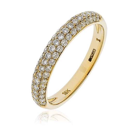 0.55ct SI/E-F 3.5mm Round Diamond Half Eternity/Wedding Ring