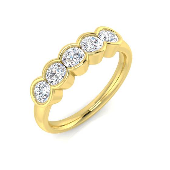 0.75ct VS/F-G Round cut Diamond Half Eternity Ring