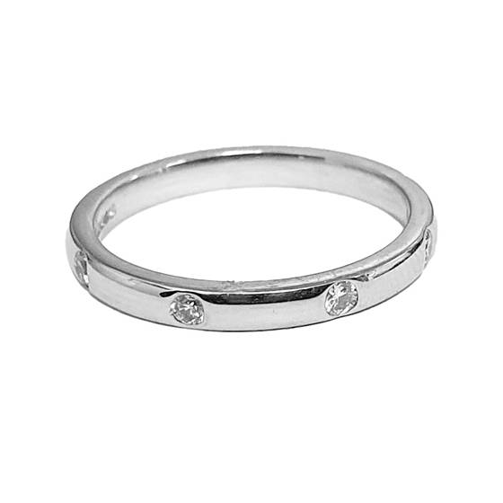 0.20ct VS/E-F Rub-Over Designer Round Cut Diamond Set Wedding Band