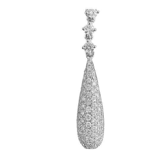 0.45ct VS/E-F Pear Shape Round Cut Drop Pendant Necklace