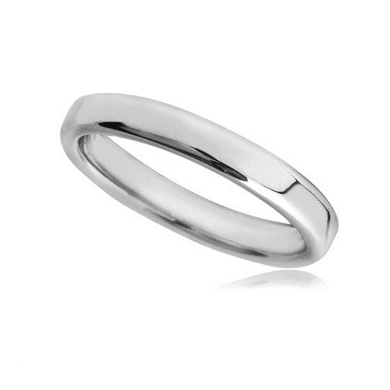 Slight Court with Flat Edge Wedding Ring - Light weight, 3mm width