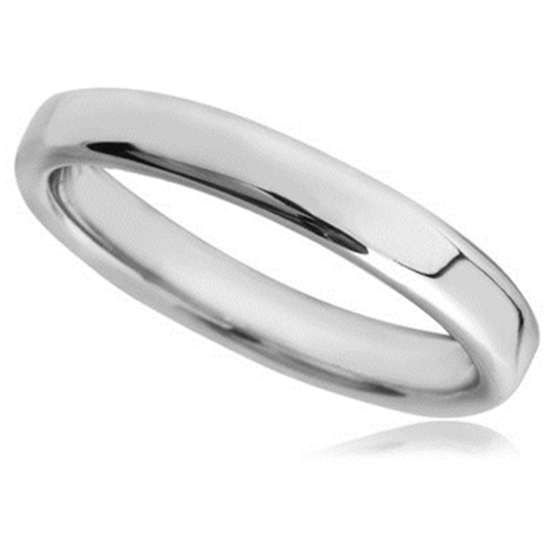 Slight Court with Flat Edge Wedding Ring - Light weight, 4mm width