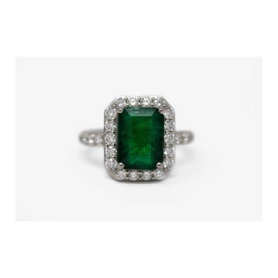 4.75ct VS/G-H Emerald Diamond Engagement Ring