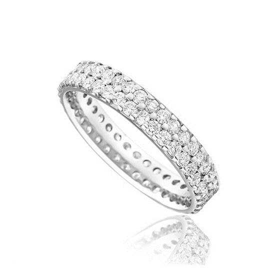 1.75ct VS/F-G Full Set 4mm Round Diamond Wedding Ring