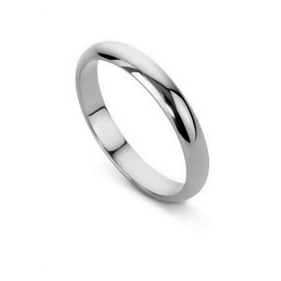 D Shape Wedding Ring - Lightweight, 3mm width