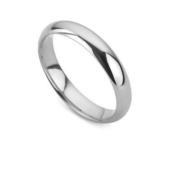 D Shape Wedding Ring - Lightweight, 4mm width