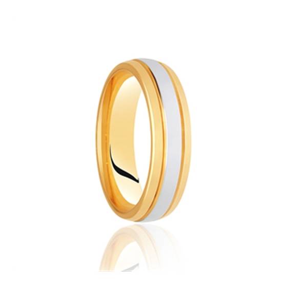 6mm Two Tone Medium Depth Wedding Ring