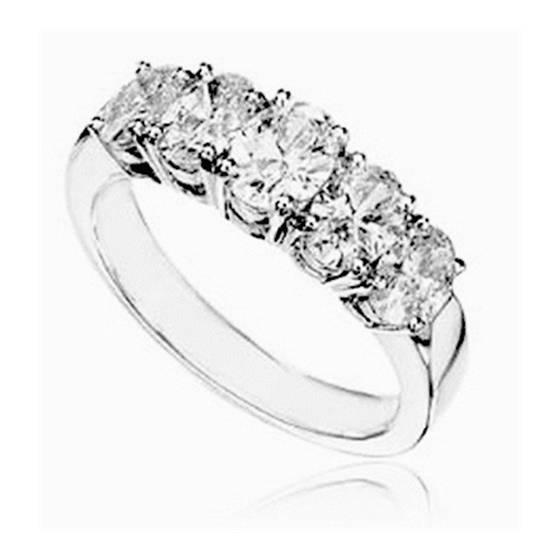 0.50ct VS2/F 5 Stone Oval Diamond Half Eternity Ring