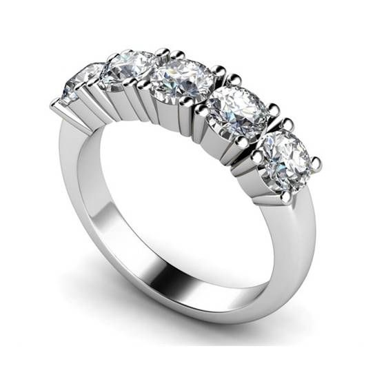 0.51 VS/F-G 5 Stone Round Diamond Half Eternity Ring