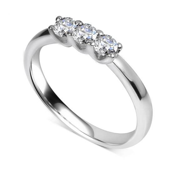 0.75ct VS/E-F Diamond Trilogy Ring