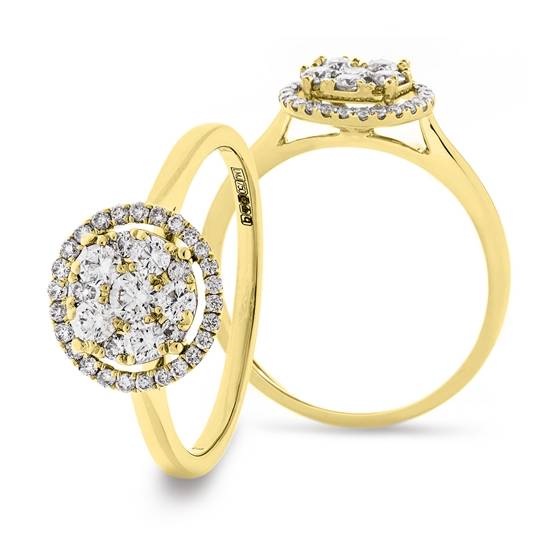 0.50ct SI/E-F Round Cluster Diamond Ring