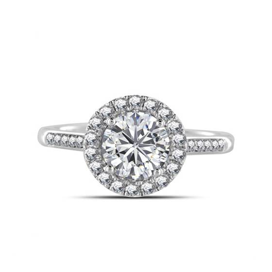 1.10ct VVS2/G Diamond Halo Engagement Ring