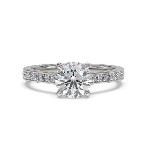 1.20ct VS1/E Round cut Diamond Shoulder Set Ring