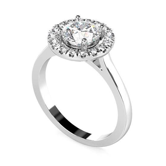 0.50ct VVS2/E Round Diamond Halo Ring