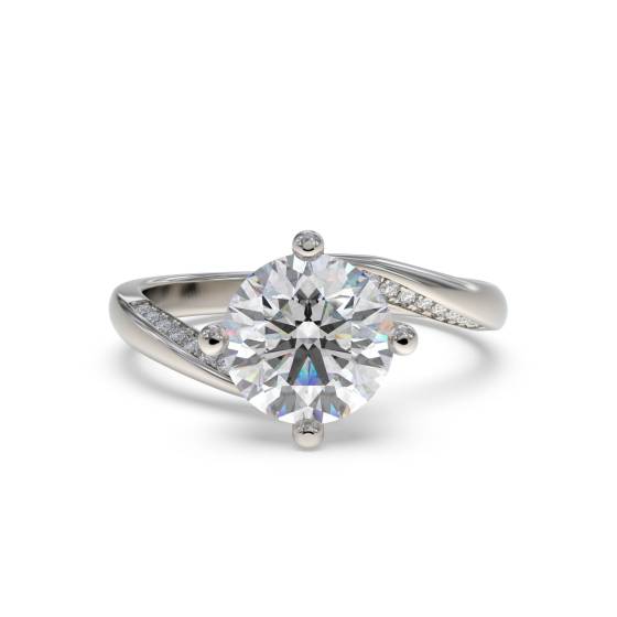 0.80 SI1/E Round Shoulder Set Diamond Engagement Ring