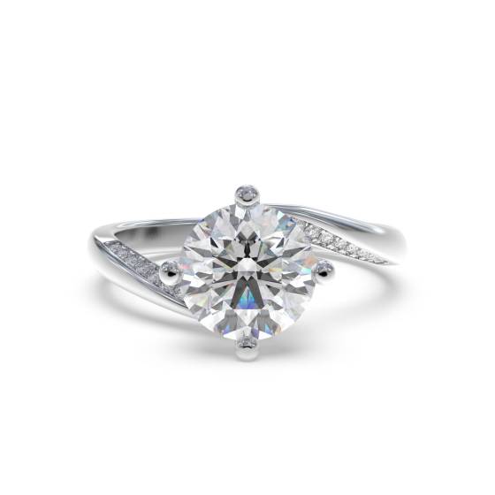 1.20ct SI2/G Round Diamond Shoulder Set Ring