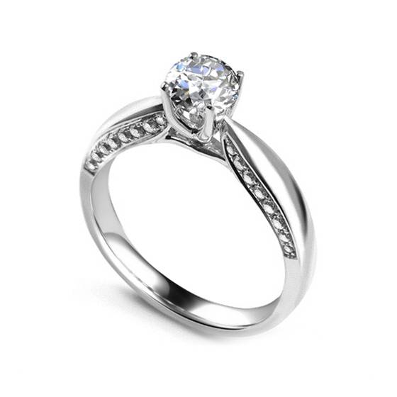 0.60ct SI2/G Round Diamond Shoulder Set Ring