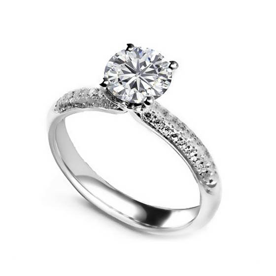 0.76ct SI1/D Diamond Shoulder Set Engagement Ring