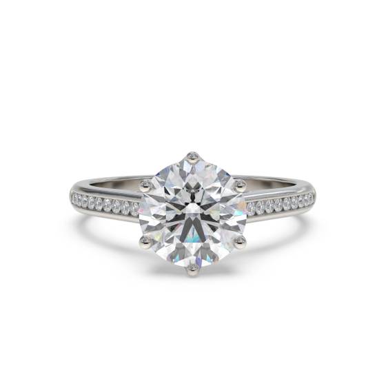 1.10ct VS1/D Round Diamond Shoulder Set Ring