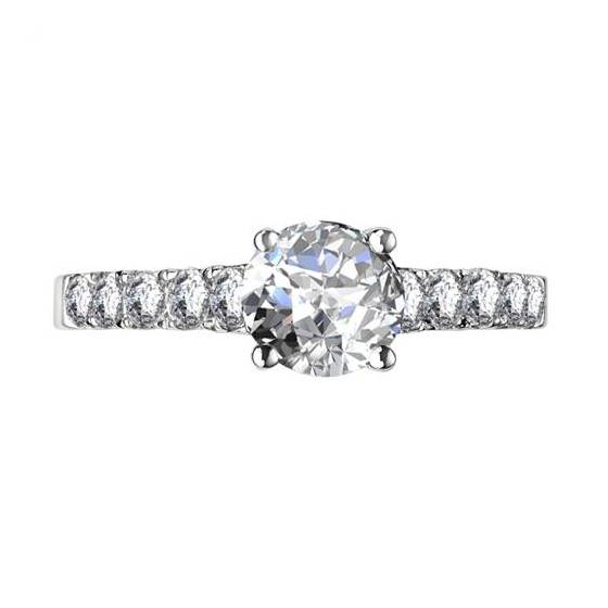 1.01ct VVS1/D Lab Grown Round Diamond Shoulder Set Ring