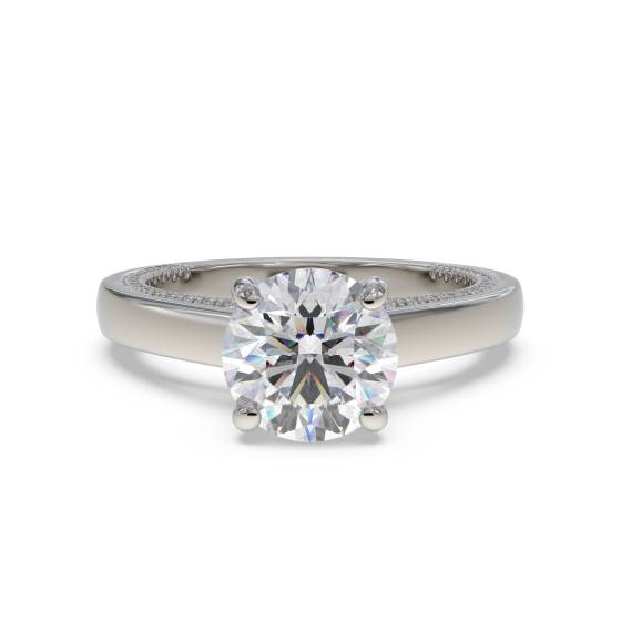 GIA Certified 1.10ct VVS2/E Round Diamond Engagement Ring