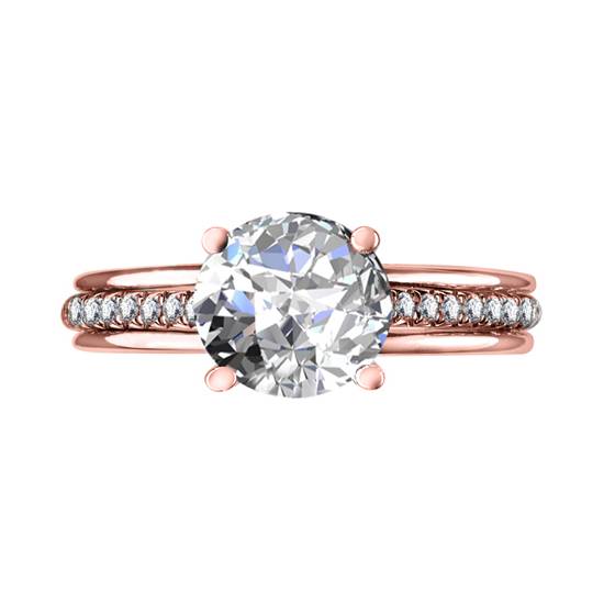 0.85ct SI2/H Round Diamond Shoulder Set Ring