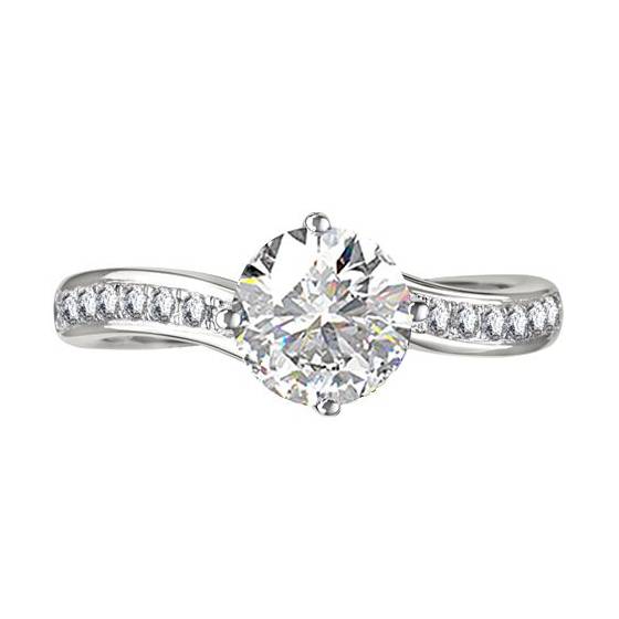 0.80ct SI2/E Round Diamond Shoulder Set Ring