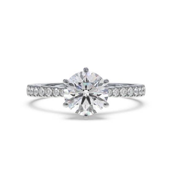 0.75 IF/D Round Diamond Shoulder Set Engagement Ring