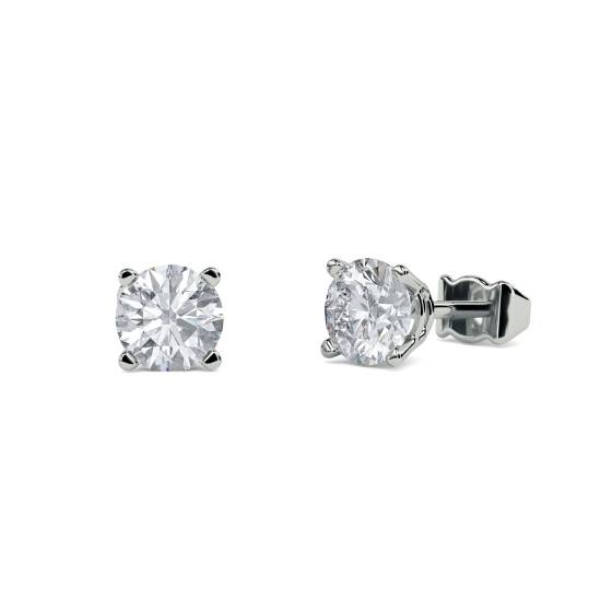 0.70ct VS2/F Contemporary Round Diamond Designer Earrings