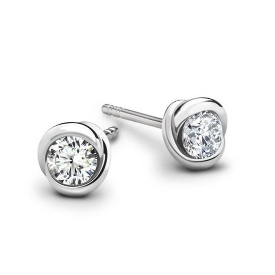 0.80ct VS1/G Rosebud Round Diamond Stud Earrings