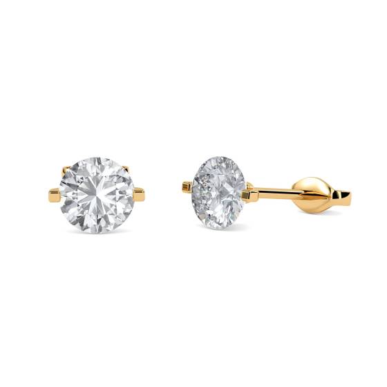 0.15ct VS/E-F Unique Two Prong Round Diamond Stud Earrings