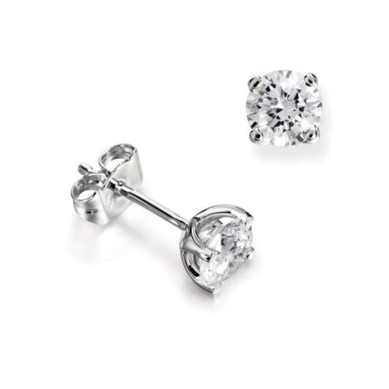 0.61ct SI2/F Classic Round Diamond Stud Earrings